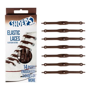 Brown Silicone Elastic Shoelaces - No More Untied Shoes